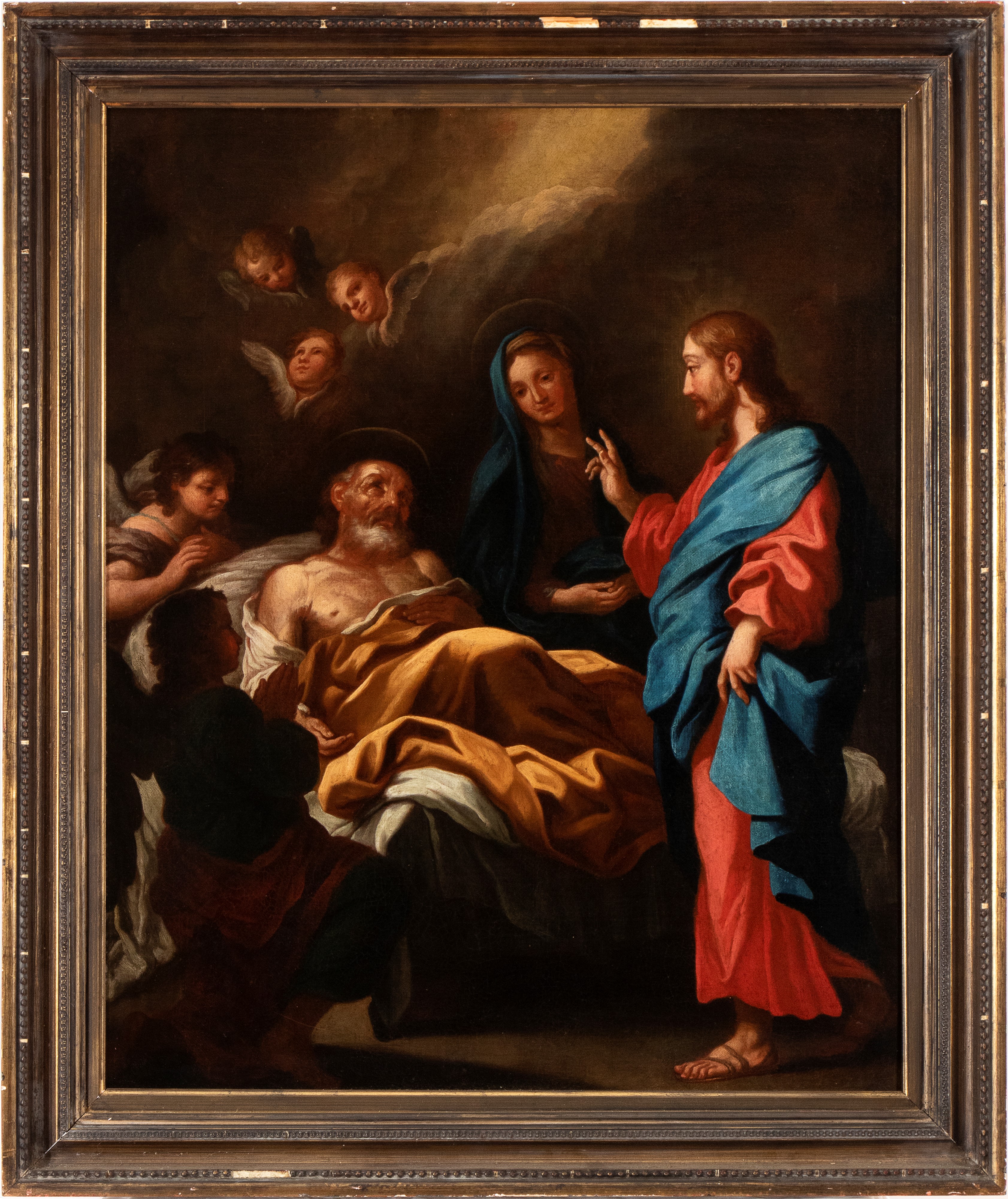 Artista Attivo a Roma, XVIII Secolo - Transito di San Giuseppe, olio su tela