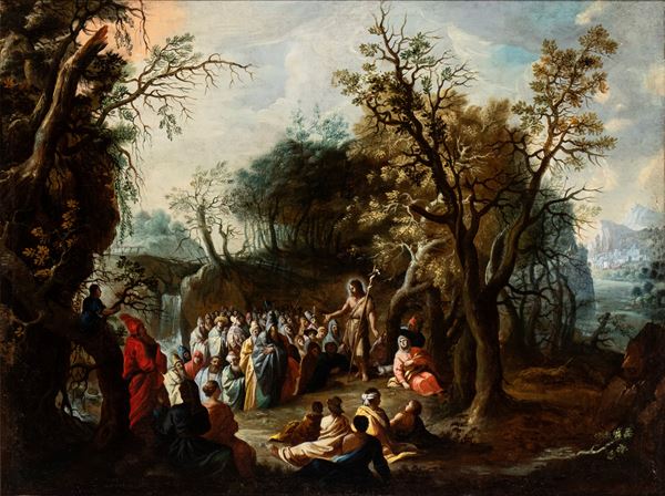 Artista emiliano, XVII secolo - The Preaching of the Baptist