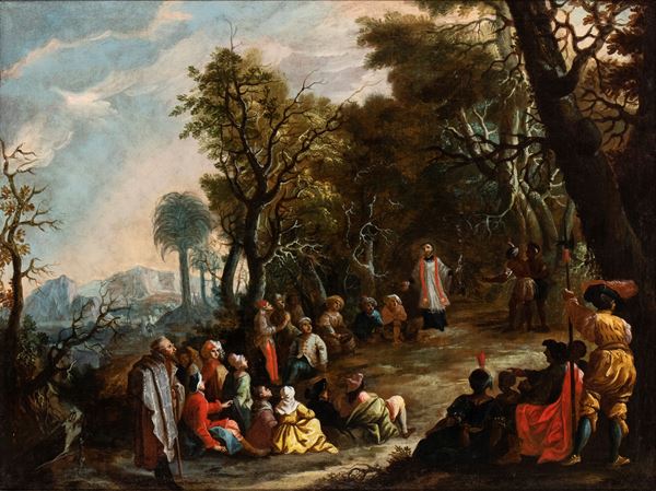 Artista emiliano, XVII secolo - The Preaching of Saint Francis Xavier