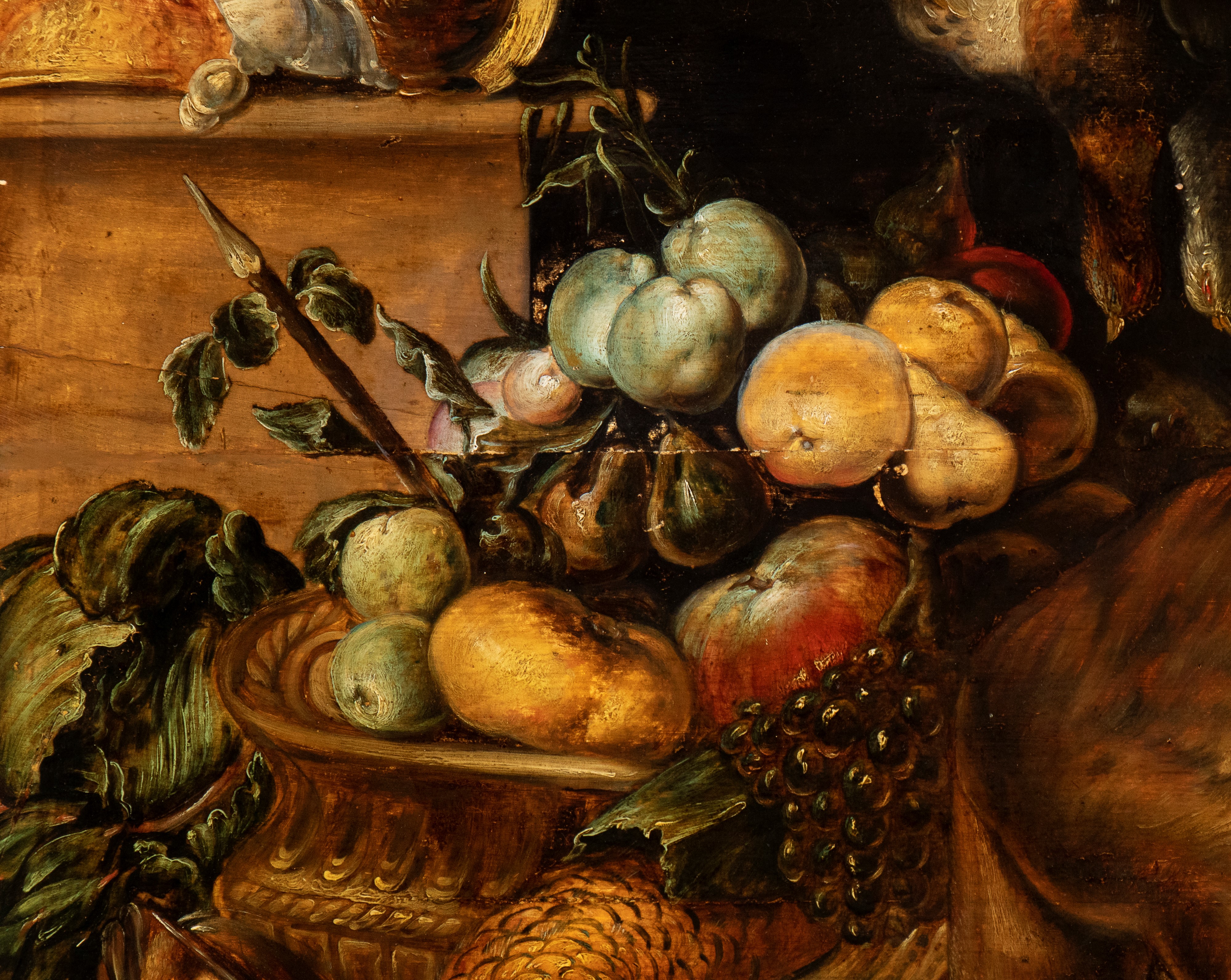 Artista Fiammingo, Prima Metà XVII Secolo - Interno di cucina con due figure, olio su tavola