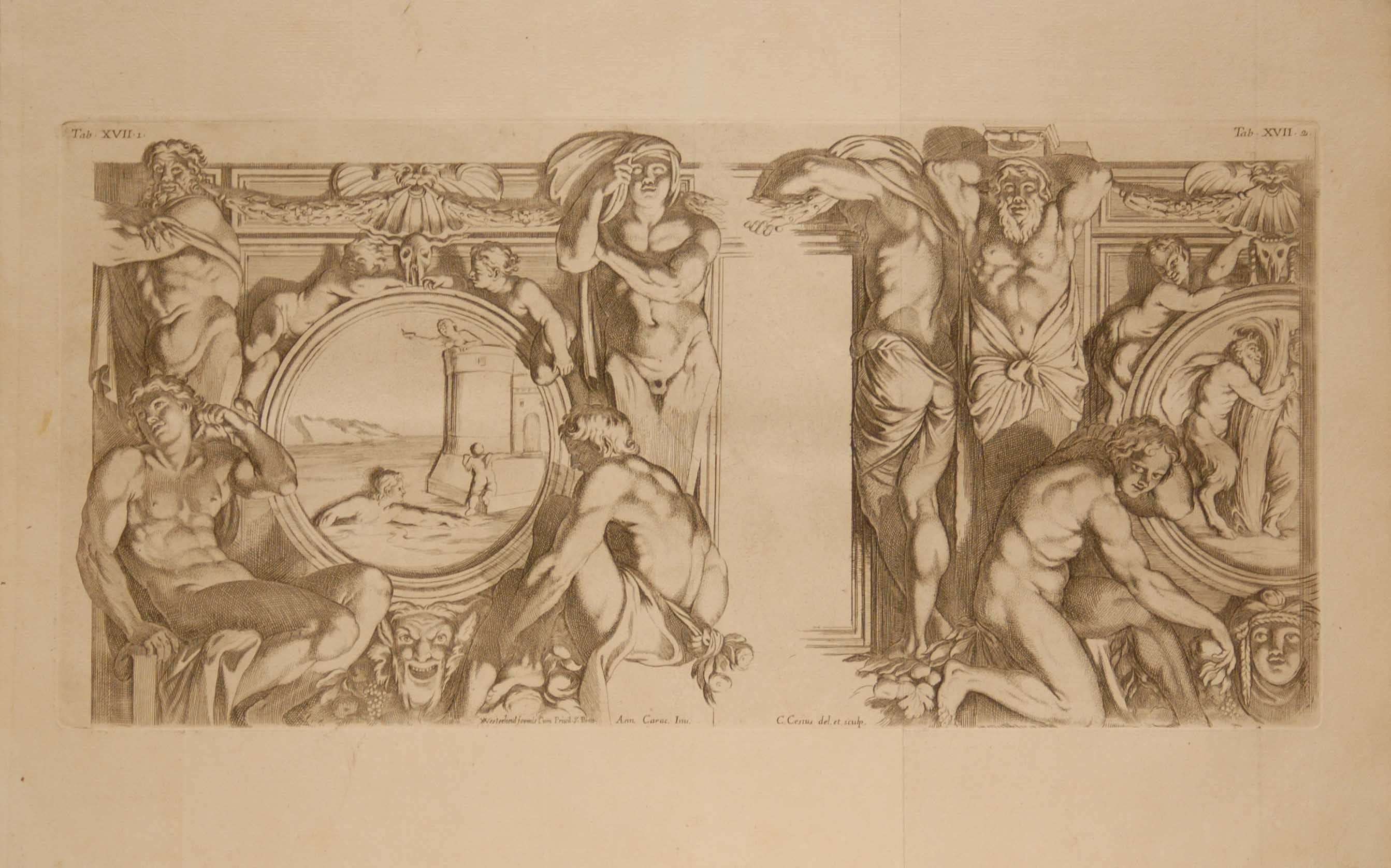 Carlo Cesio - Quattro tavole da l'Aedium Farnesiarum Tabulae