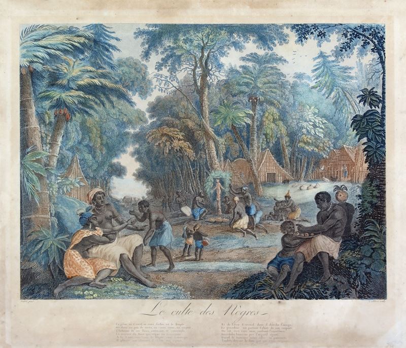Nicolas Colibert - Le culte des Nègres, acquaforte, bulino e maniera punteggiata