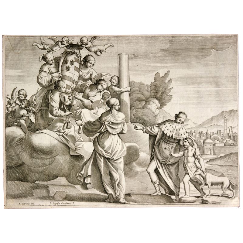 Giovanni Battista Coriolano - Allegoria del Diritto con scorcio di Bologna