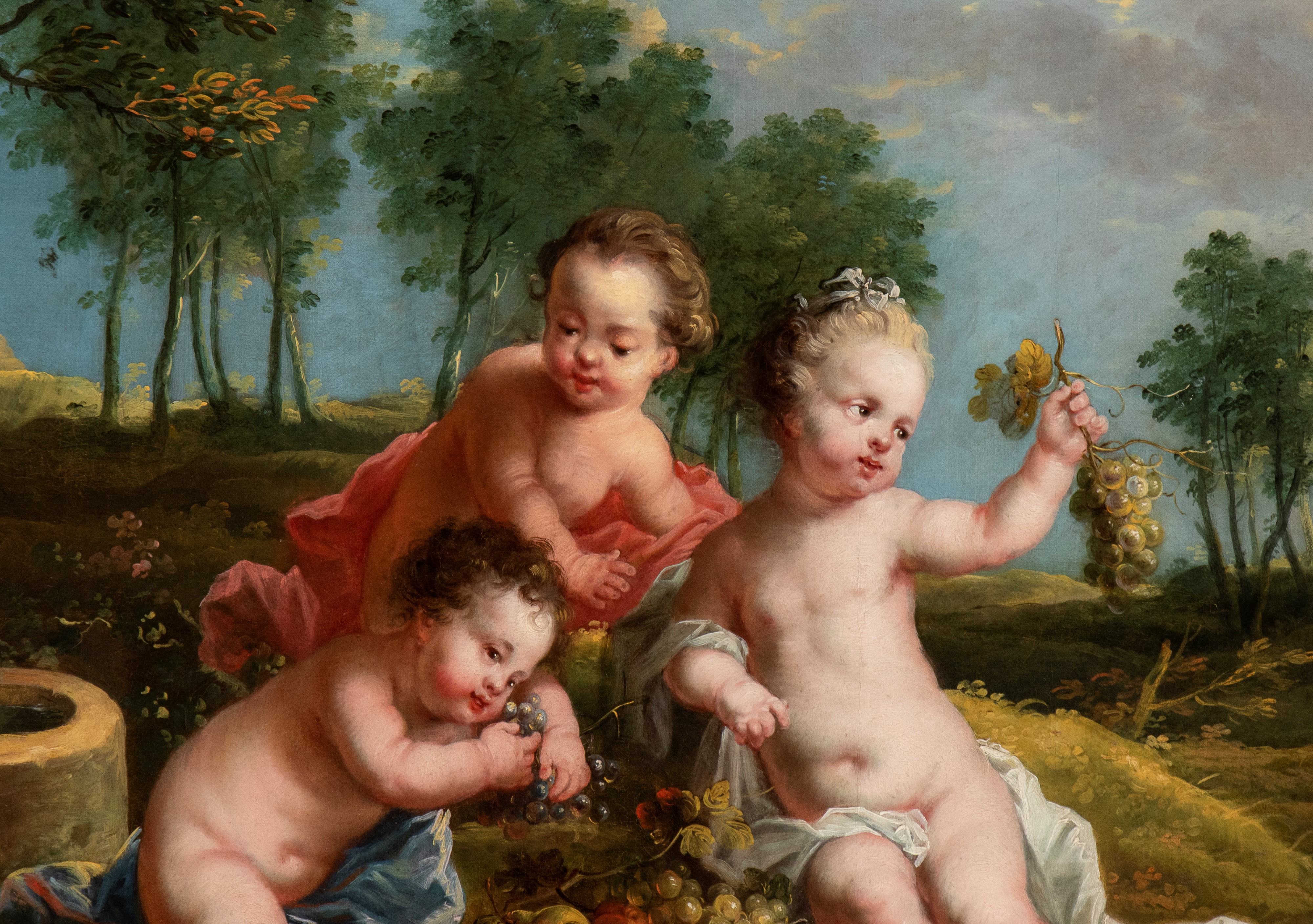 Paesaggio con gioco di putti presso una fontana