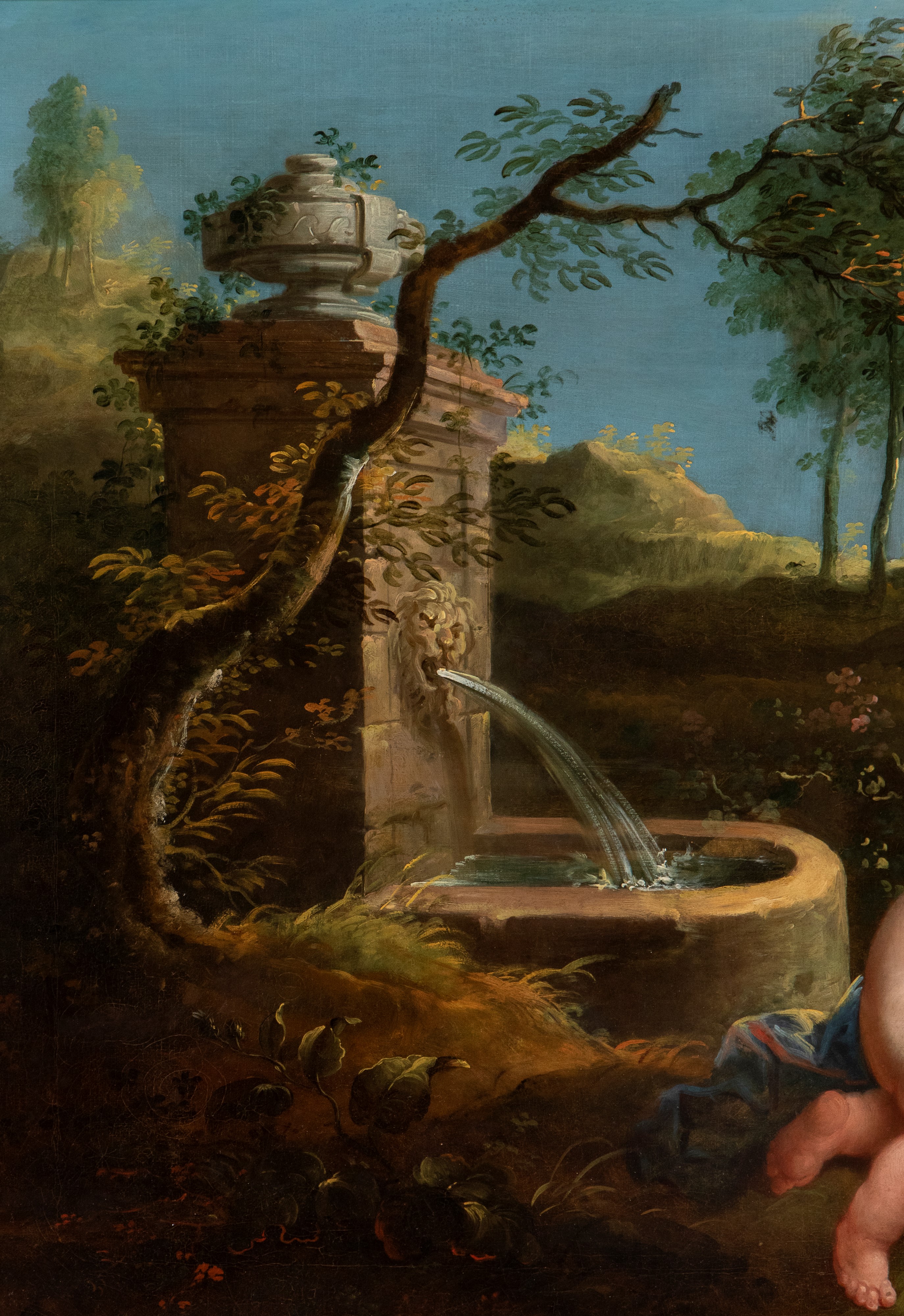 Paesaggio con gioco di putti presso una fontana