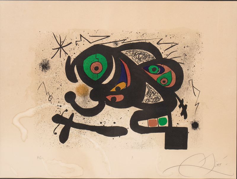 Joan Mirò - Composizione, litografia