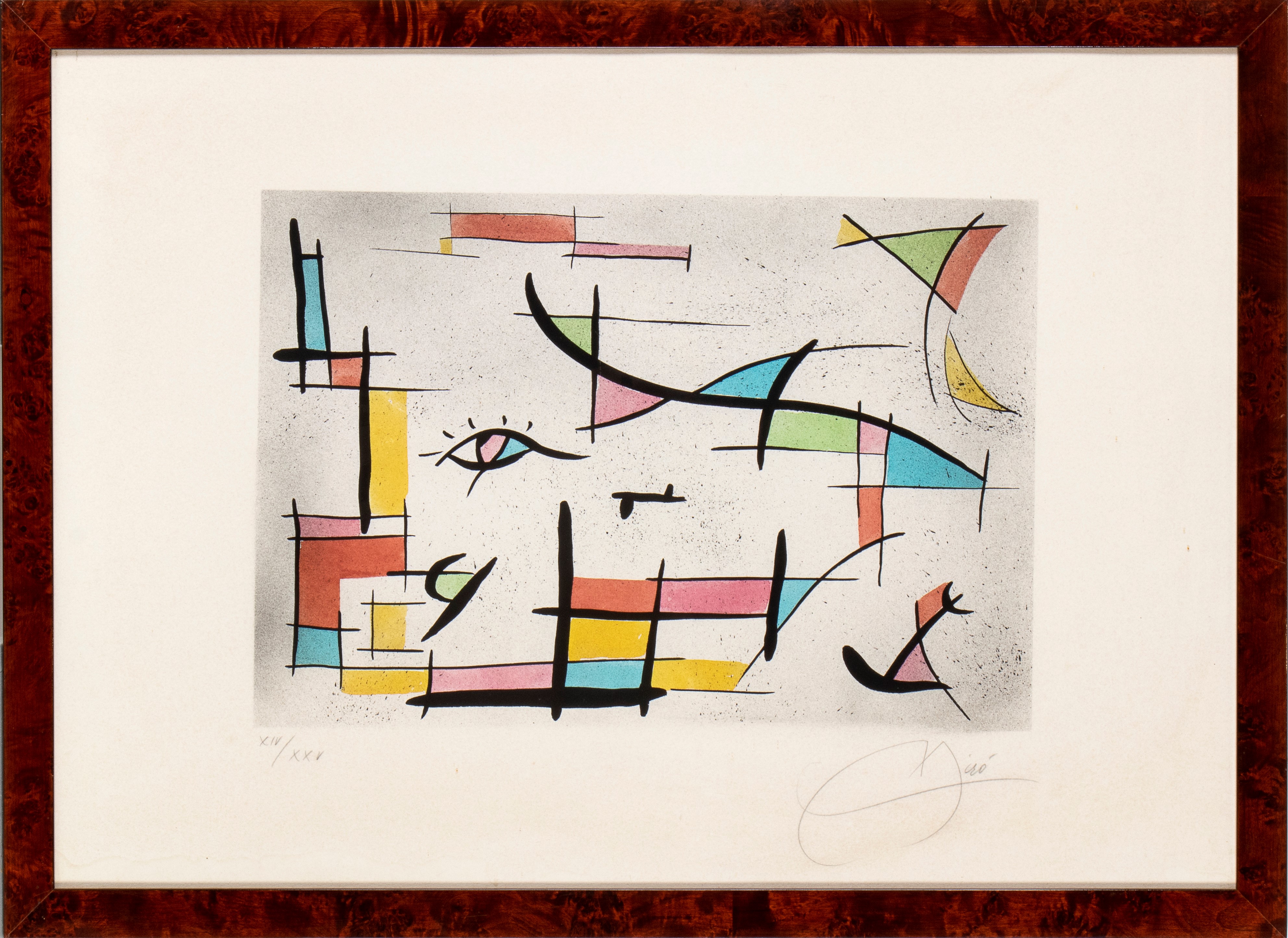 Joan Mirò - Composizione - Litografia, Tiratura XIV/XXV
