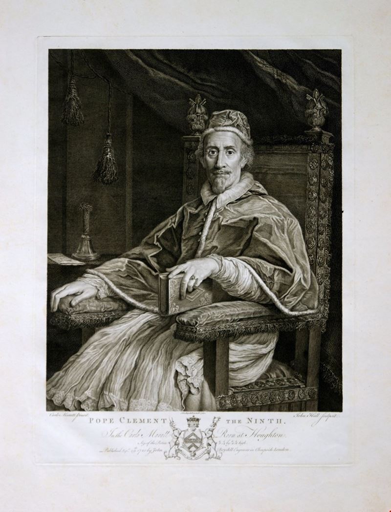 John Hall - Clemente IX, bulino e acquaforte
