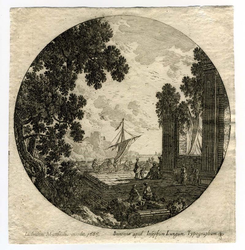Lodovico Mattioli - Cinque paesaggi - Incisioni, circa 1685