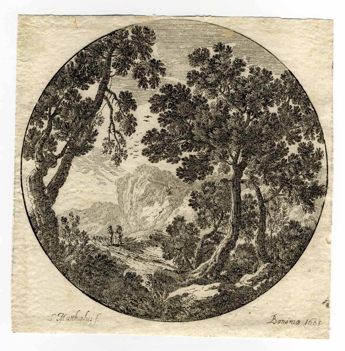Lodovico Mattioli - Cinque paesaggi - Incisioni, circa 1685
