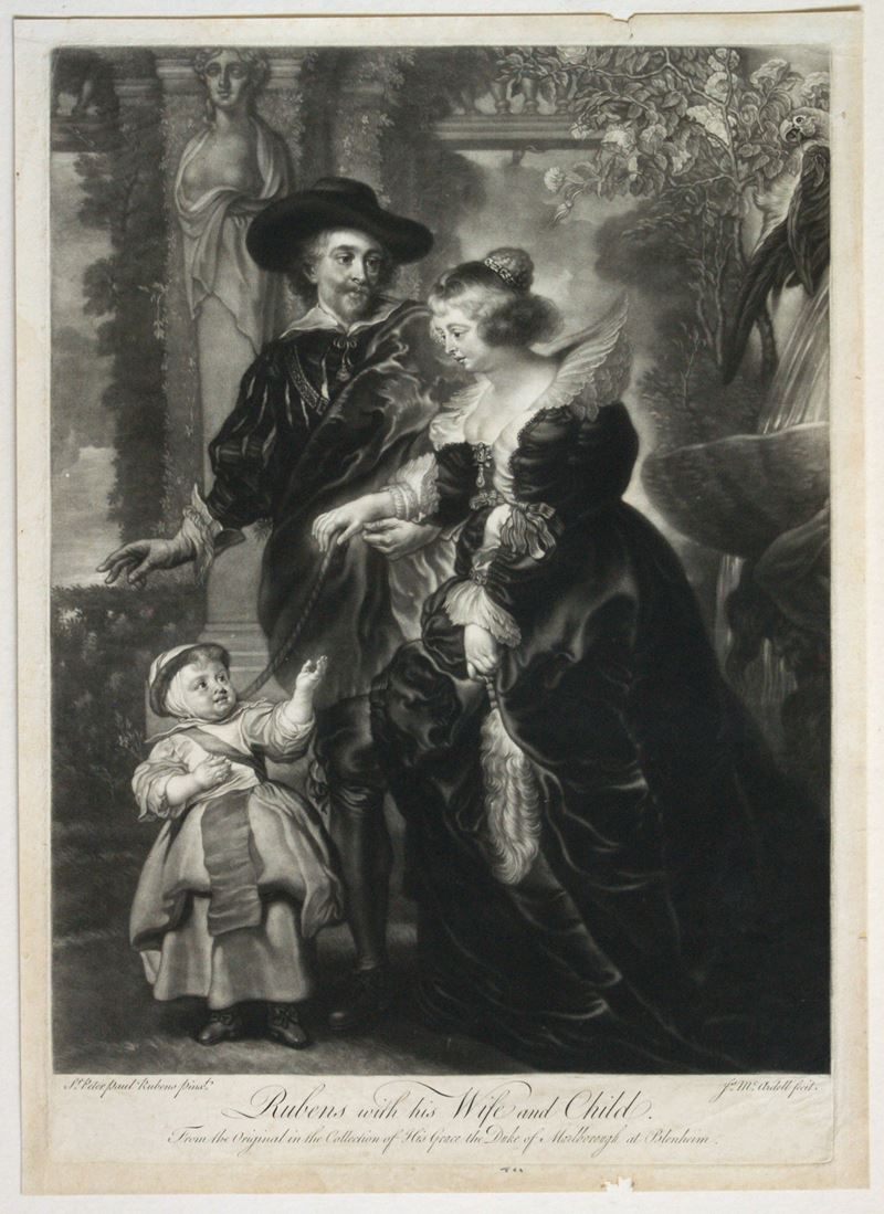 James Mcardell - Rubens con la moglie e il figlio, mezzatinta