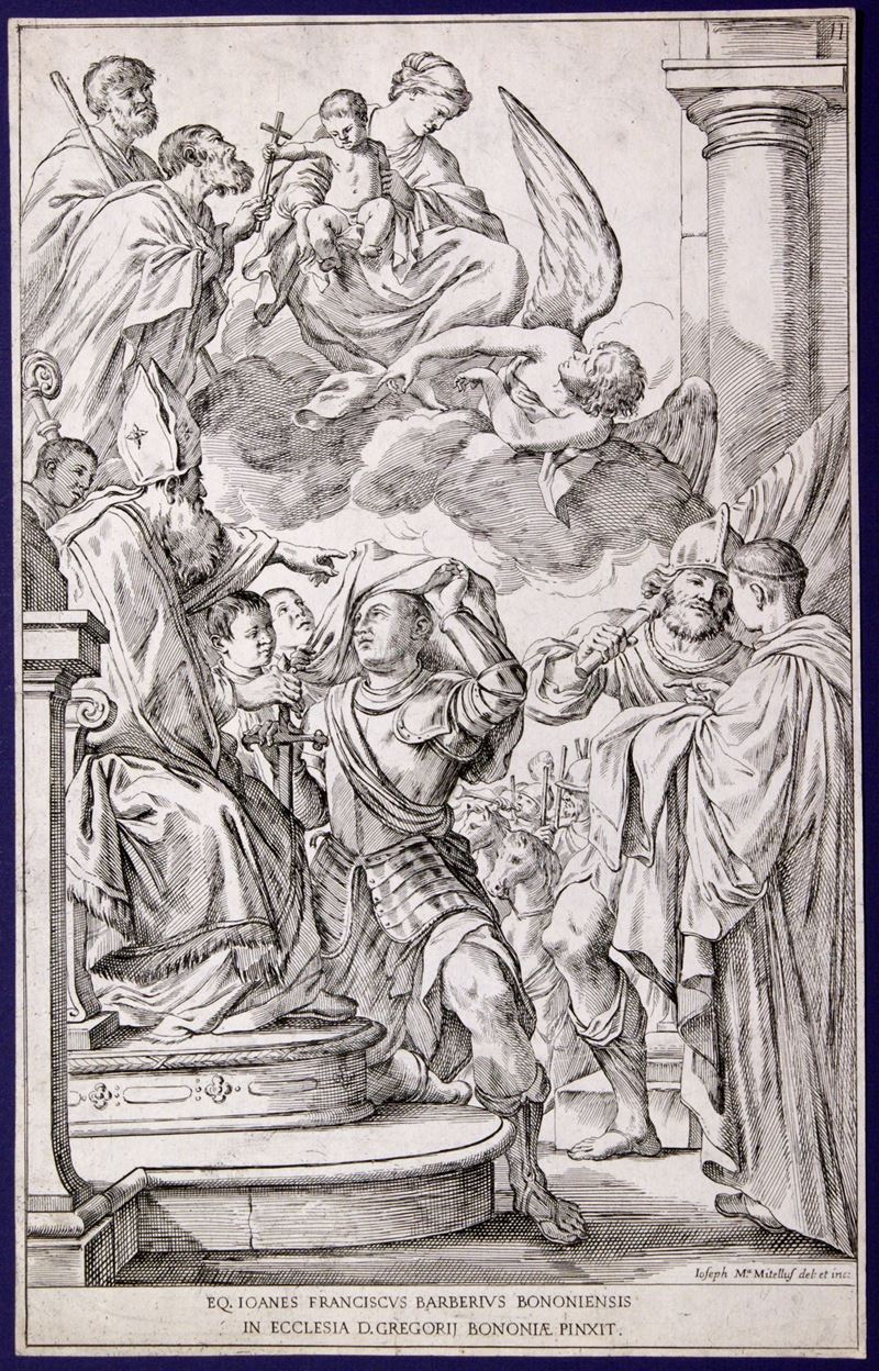Giuseppe Maria Mitelli - La vestizione di San Guglielmo, acquaforte
