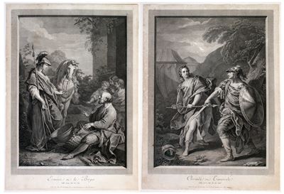 Clorinde et Tancrede | Erminie et le Berger, acquaforte