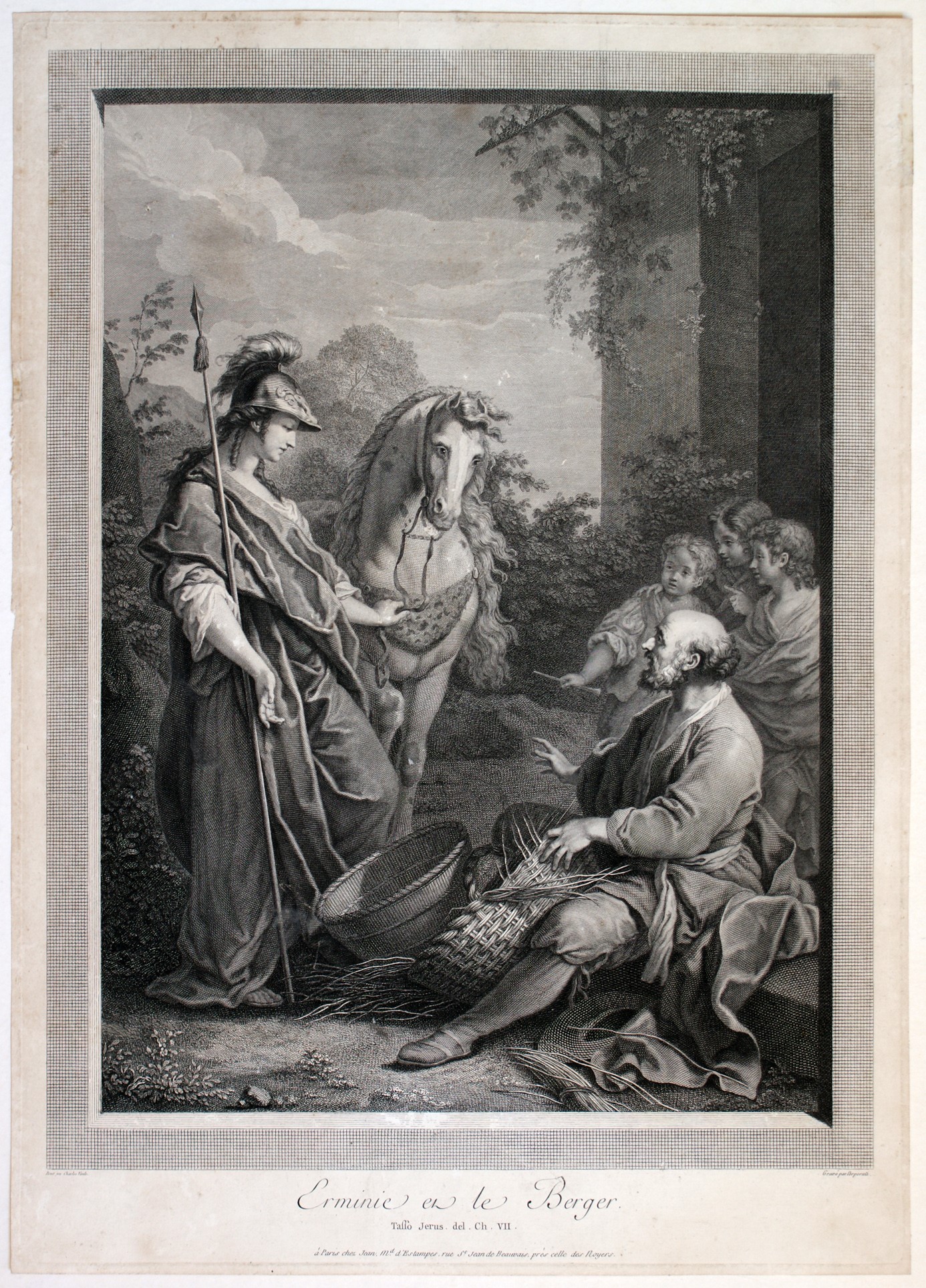 Carlo Antonio Porporati - Clorinde et Tancrede | Erminie et le Berger, acquaforte