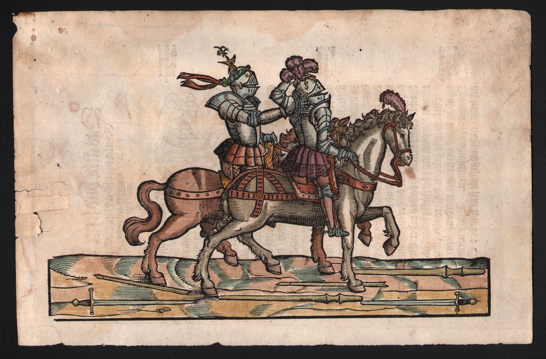 Federico Grisone, Tre soggetti di tornei cavallereschi, xilografia