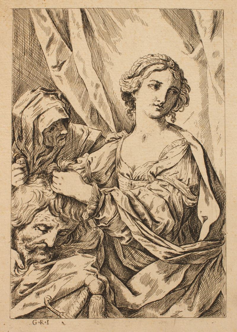 Henry Mackworth - Giuditta con la testa di Oloferne, acquaforte