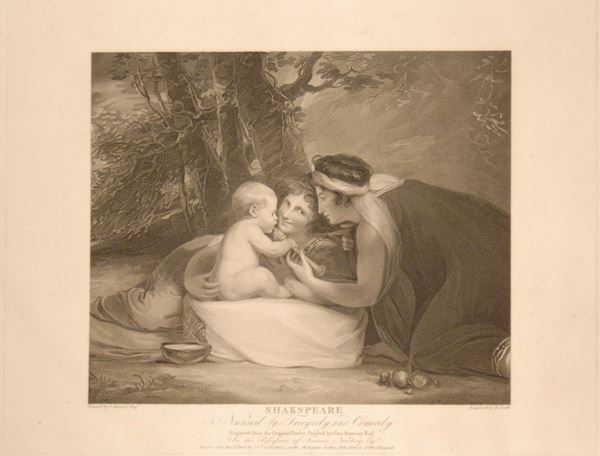 Shakespeare nursed by Tragedy and Comedy, by George Romney