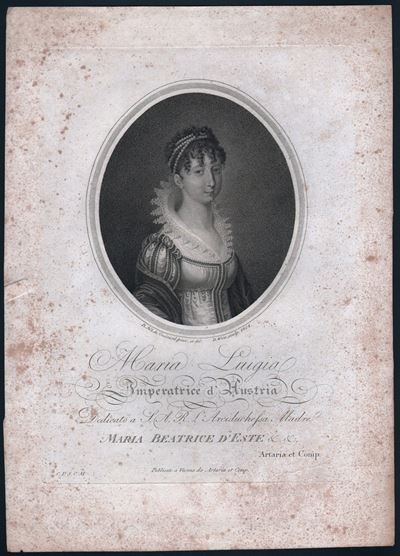 Maria Luigia Imperatrice d'Austria, acquaforte del 1808