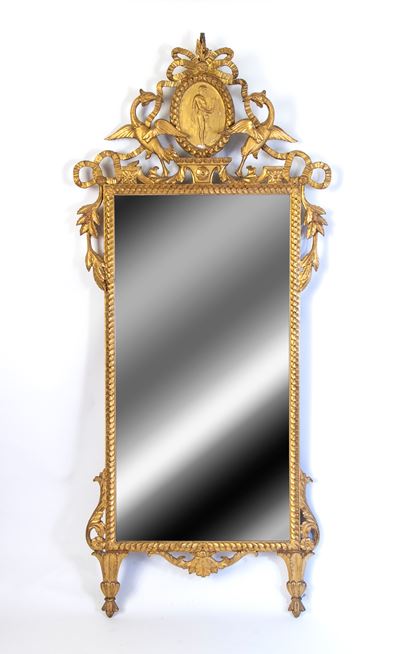Specchiera dorata senese, legno intagliato e dorato, XVIII secolo