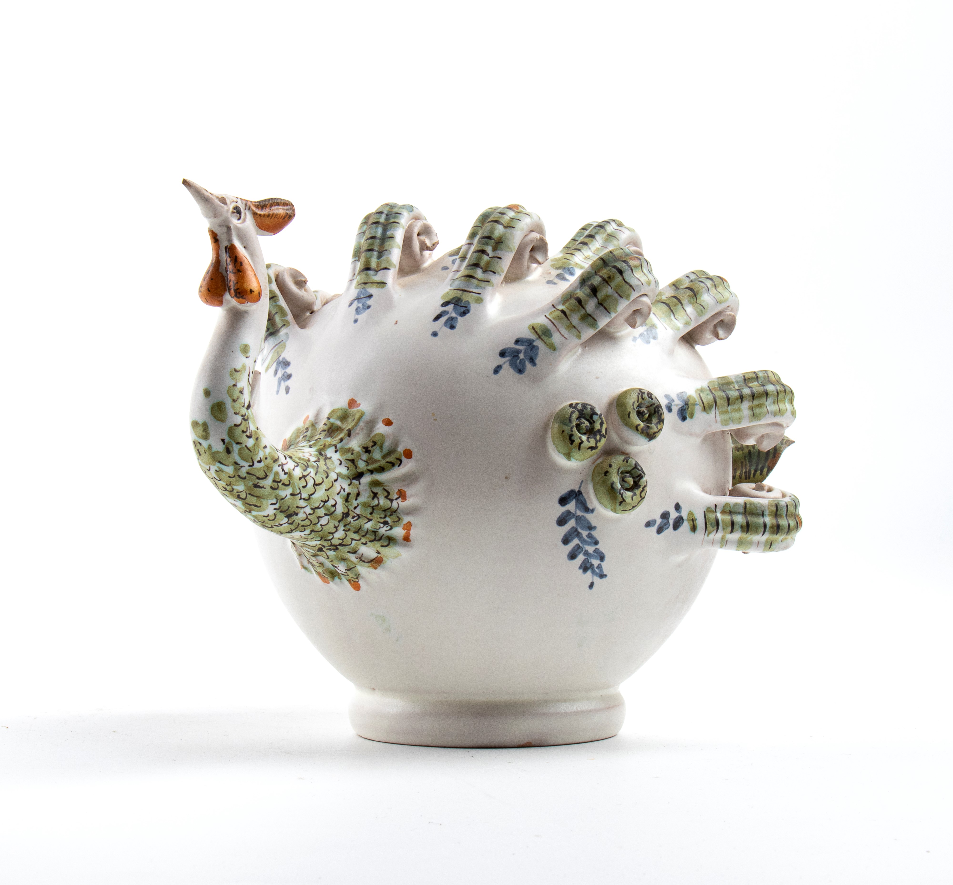 Tacchino in ceramica dipinta