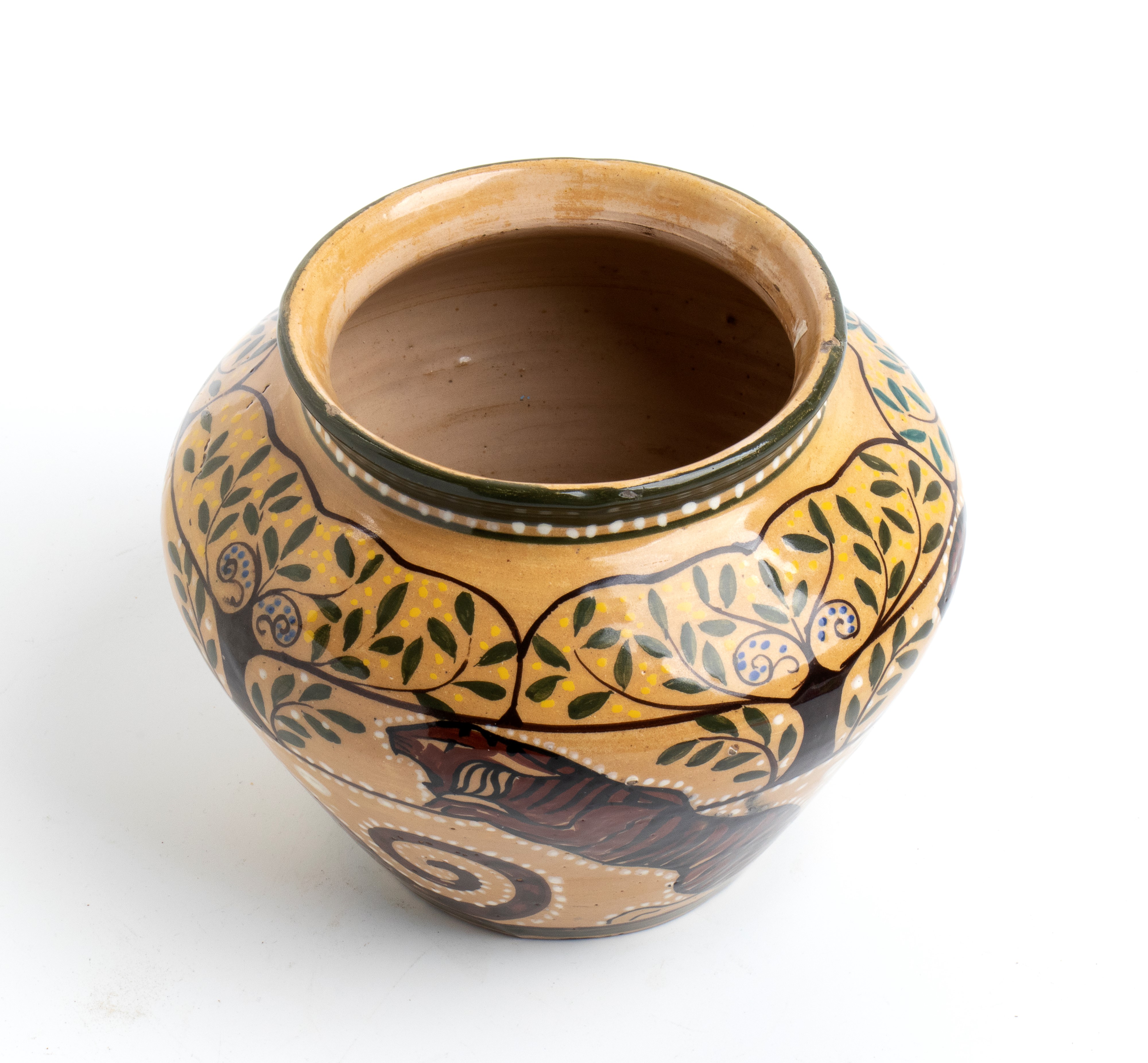 Roberto Rosati - Cachepot in terracotta dipinta e invetriata