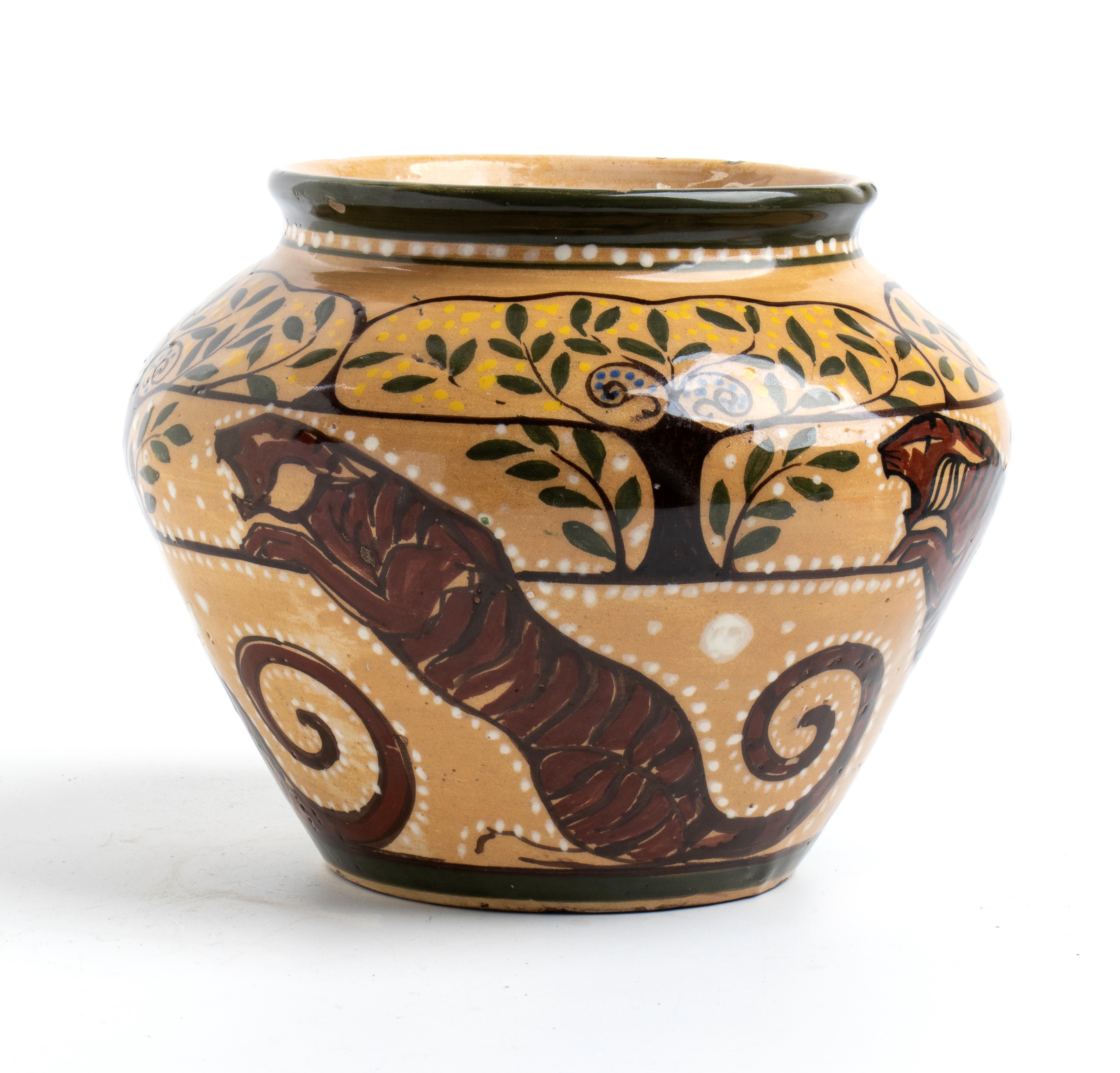 Roberto Rosati - Cachepot in terracotta dipinta e invetriata
