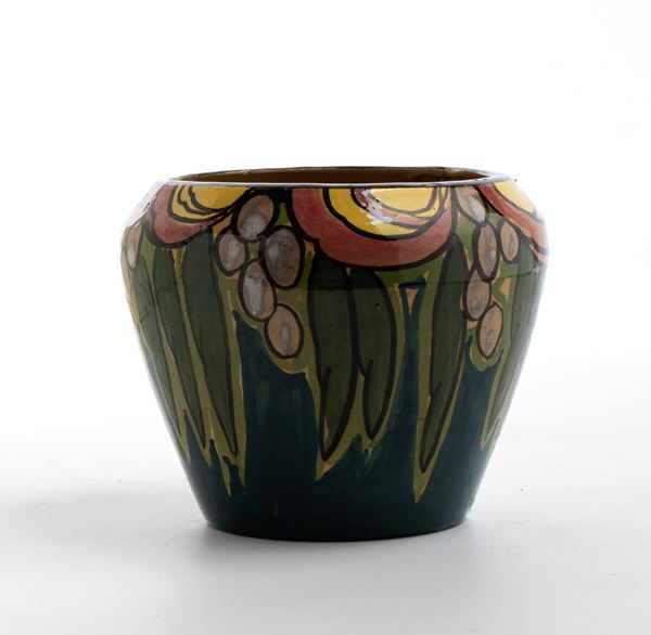 Piccolo vaso con decorazione di grappoli d'uva