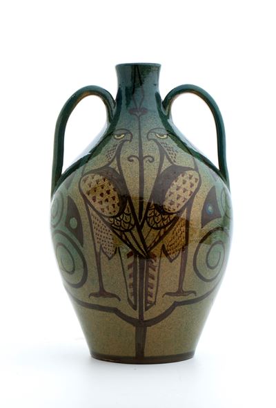 Vaso dei falchi, Terracotta dipinta e invetriata