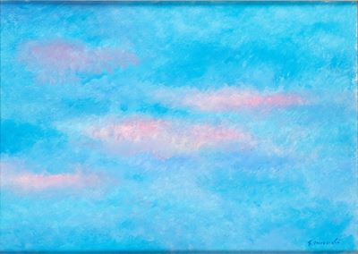 Giovanni Omccioli, Nuvole rosa, olio su cartoncino
