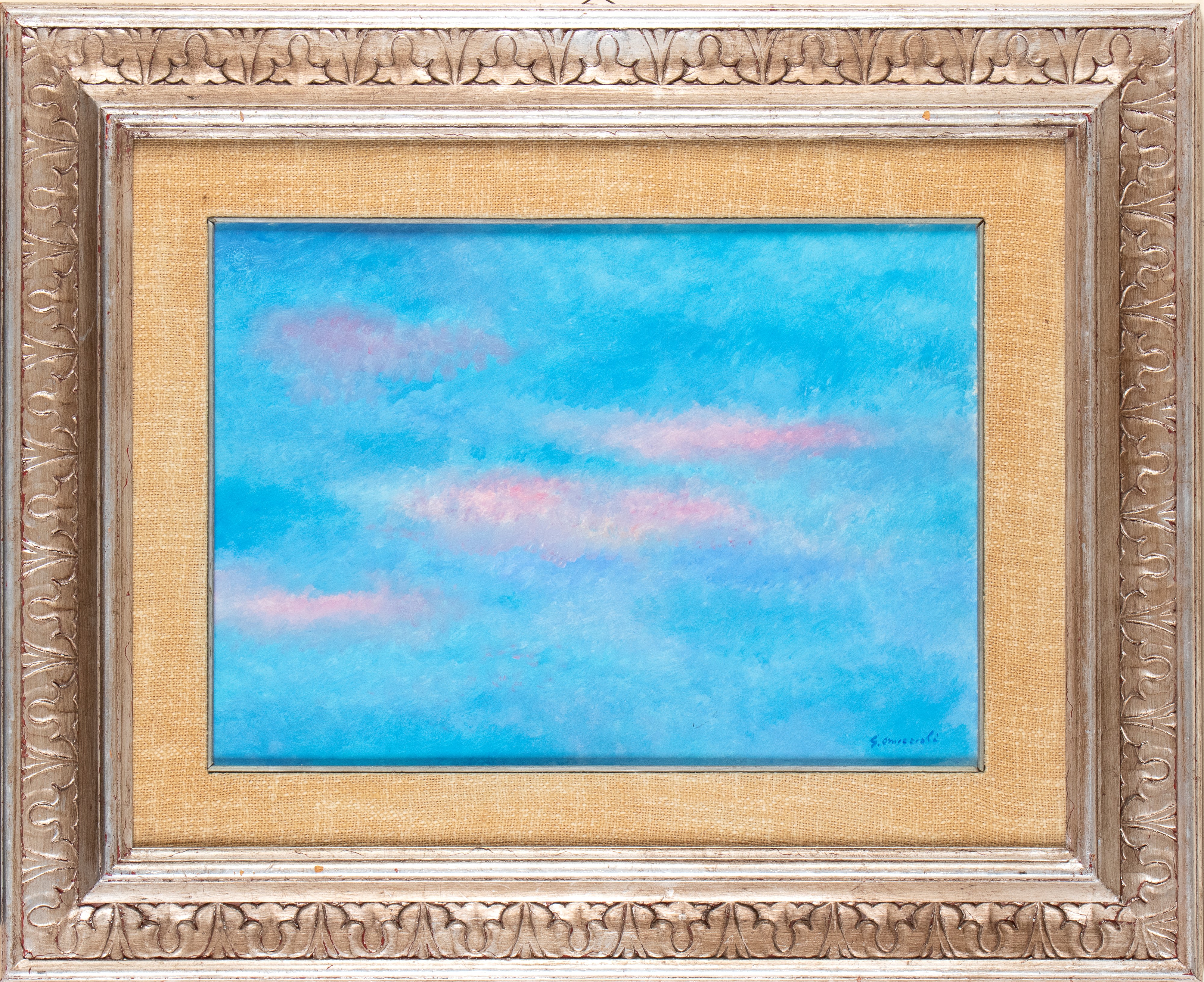 Giovanni Omiccioli - Giovanni Omccioli, Nuvole rosa, olio su cartoncino