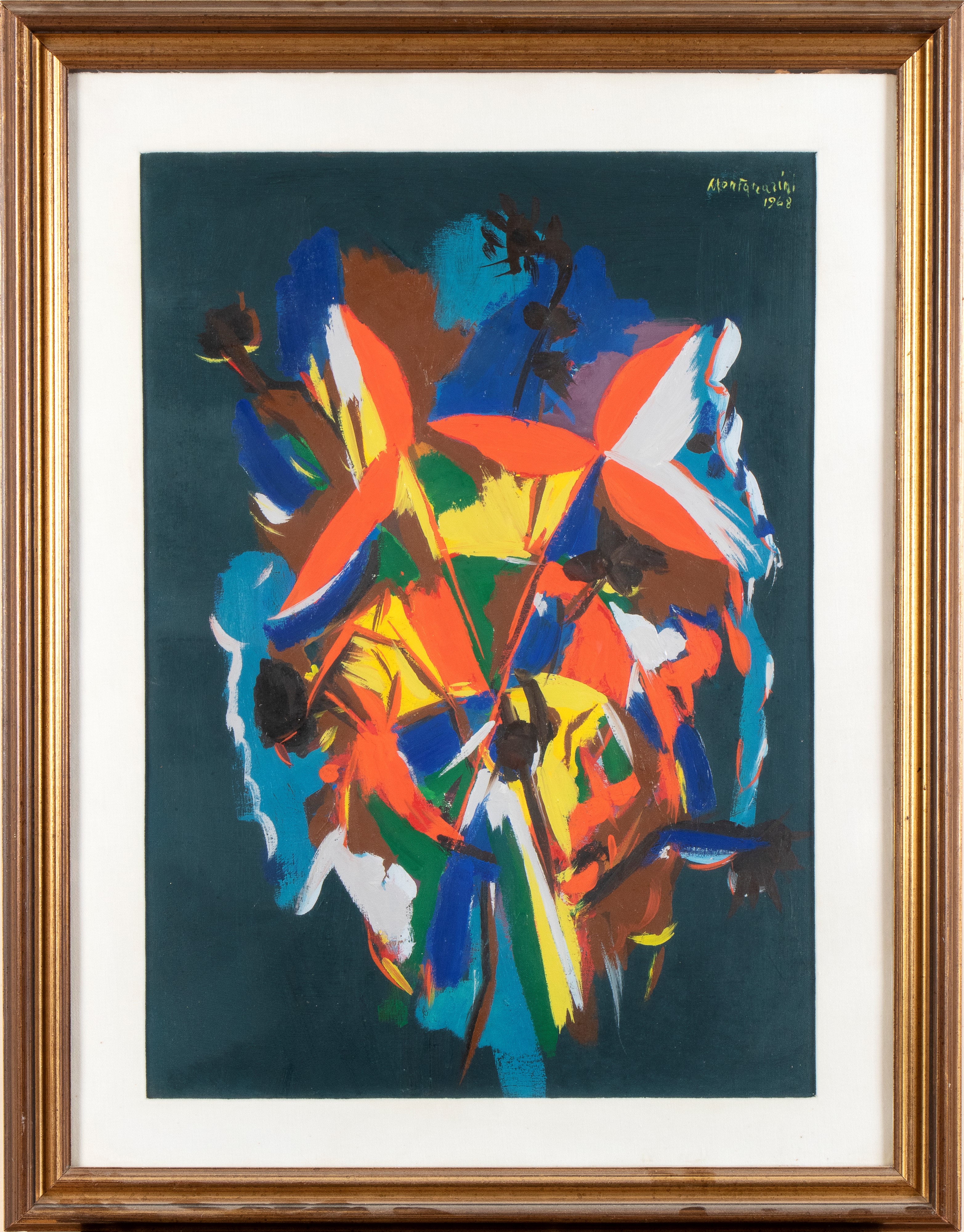 Luigi Montanarini - Astratto (olio su tela, 1968)