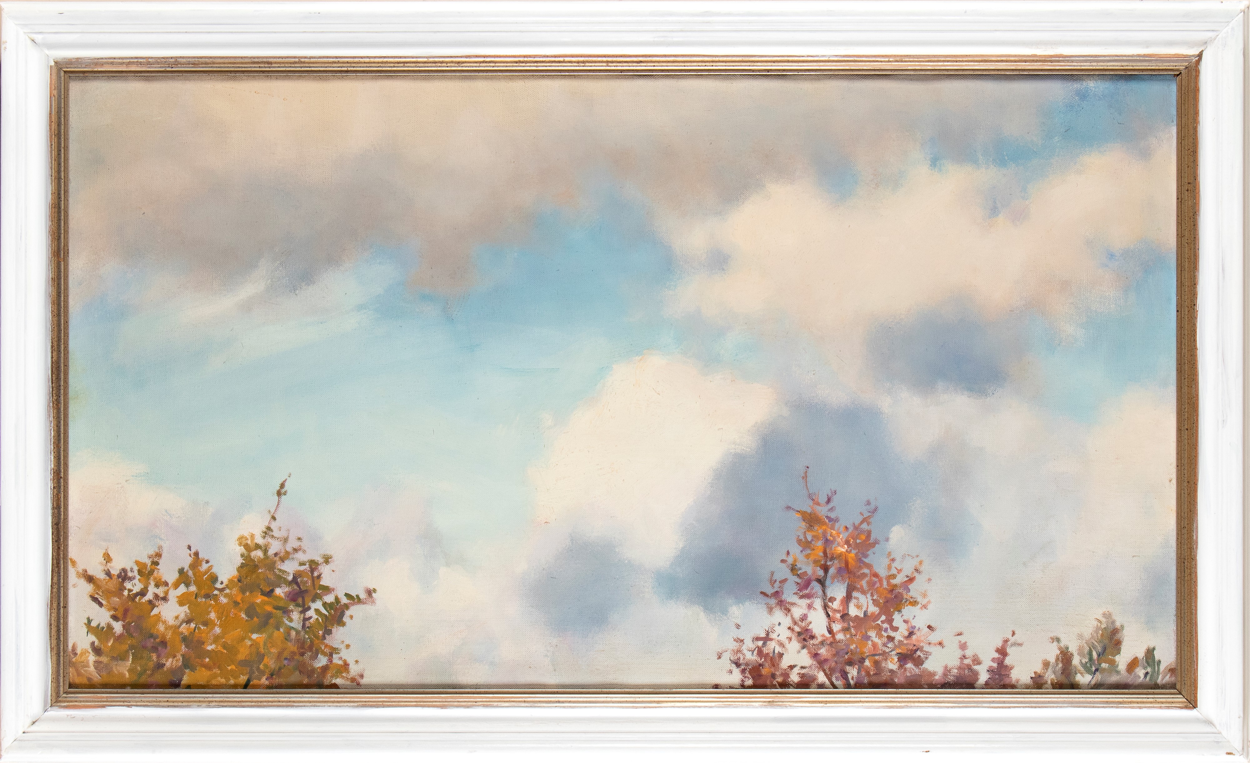 Elica Balla - Studio di nuvole con alberi, olio su tela