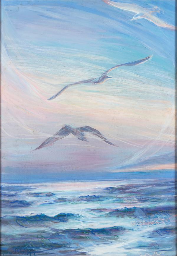 ELICA BALLA - Seascape with seagulls