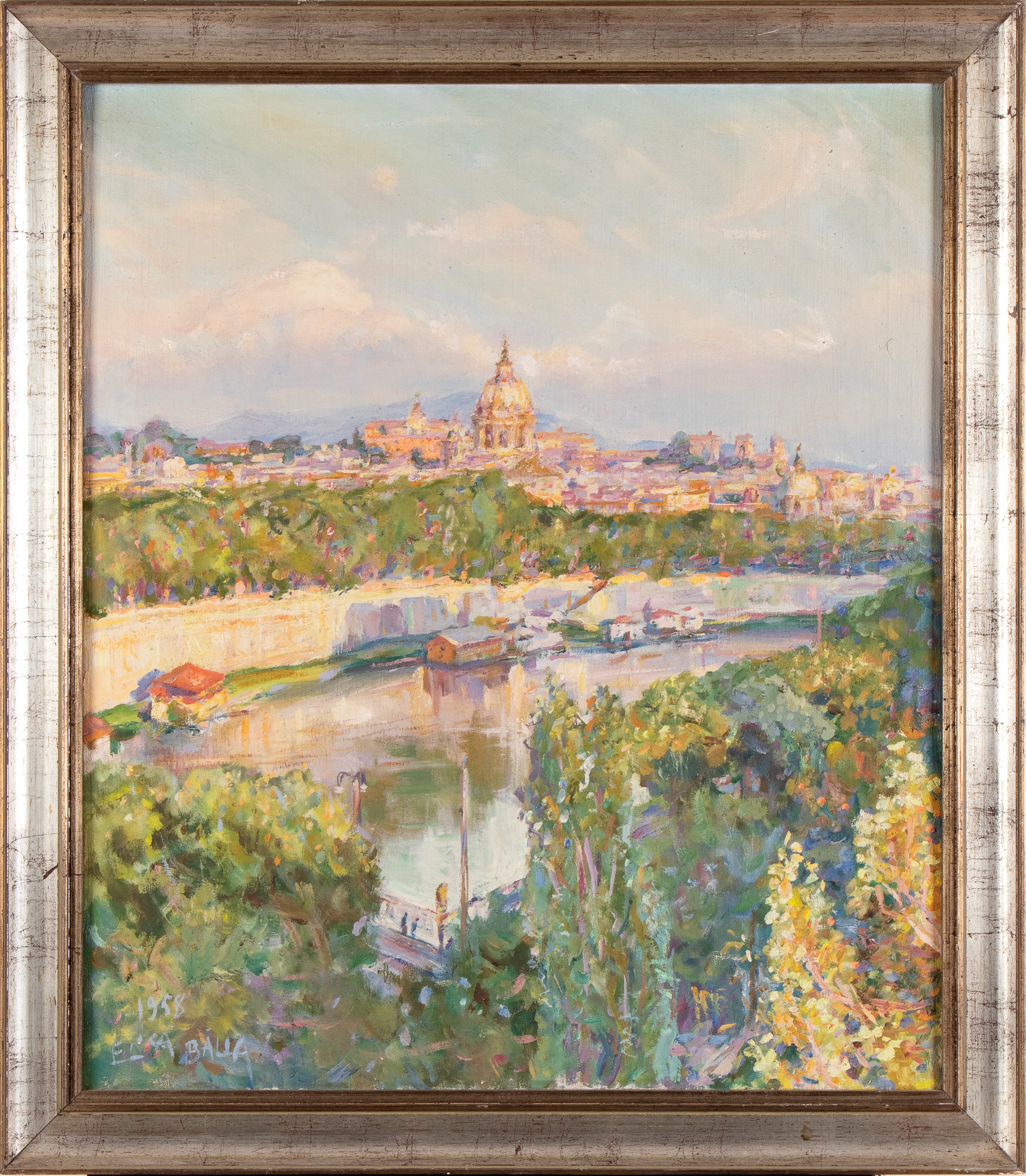 Elica Balla - Veduta di Roma, olio su tela, 1958