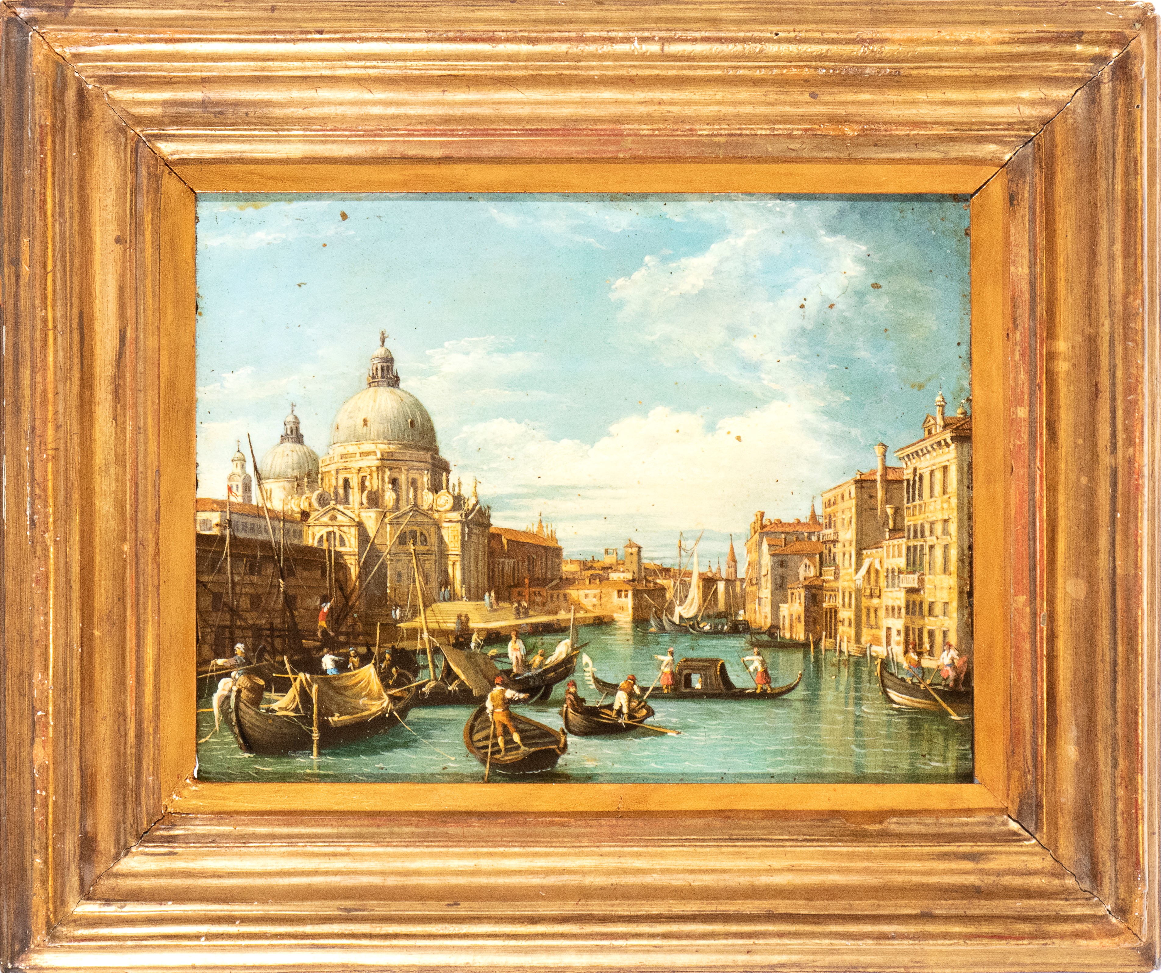 L'entrata del Canal Grande con Santa Maria della Salute, olio su rame