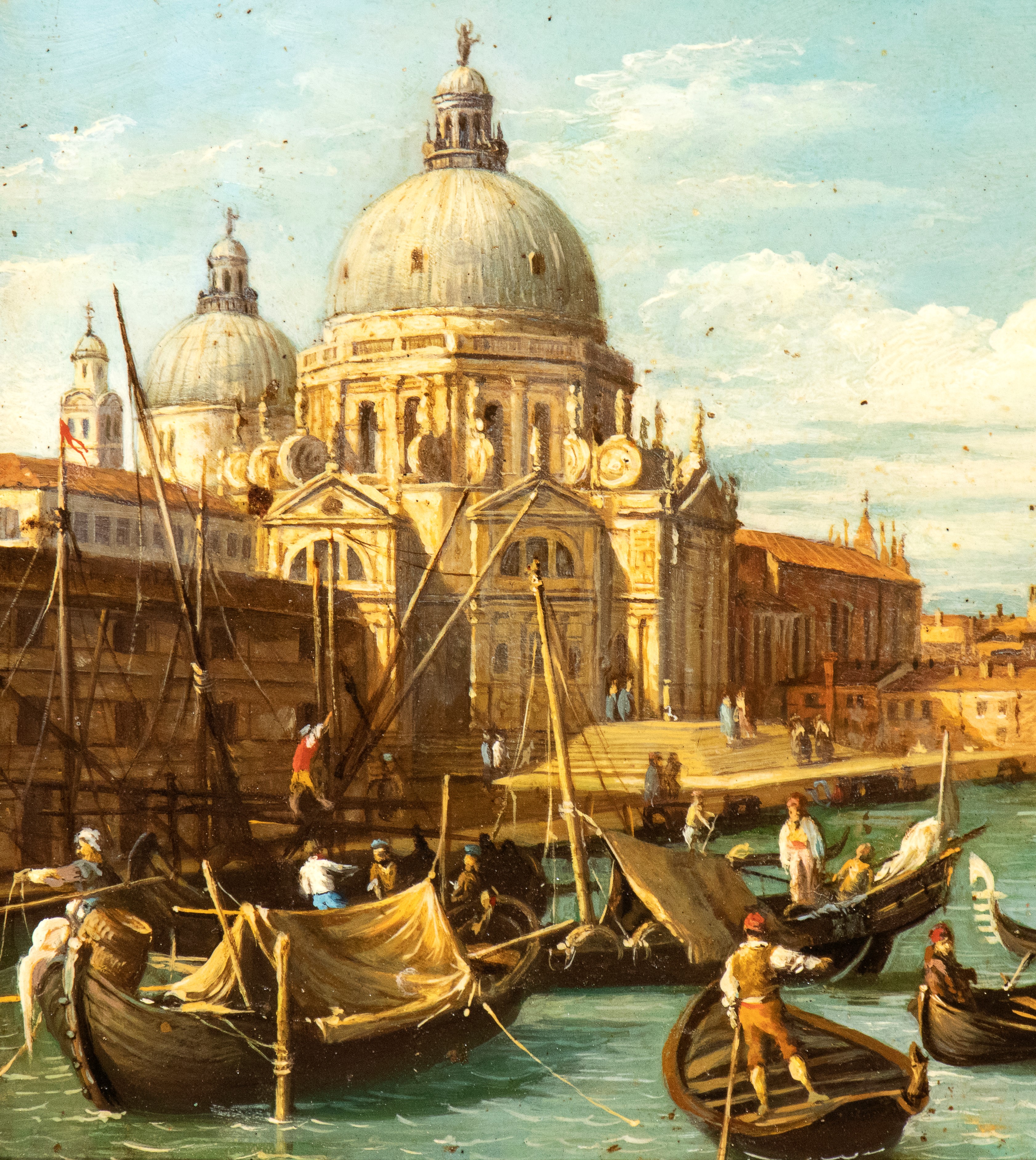 L'entrata del Canal Grande con Santa Maria della Salute, olio su rame