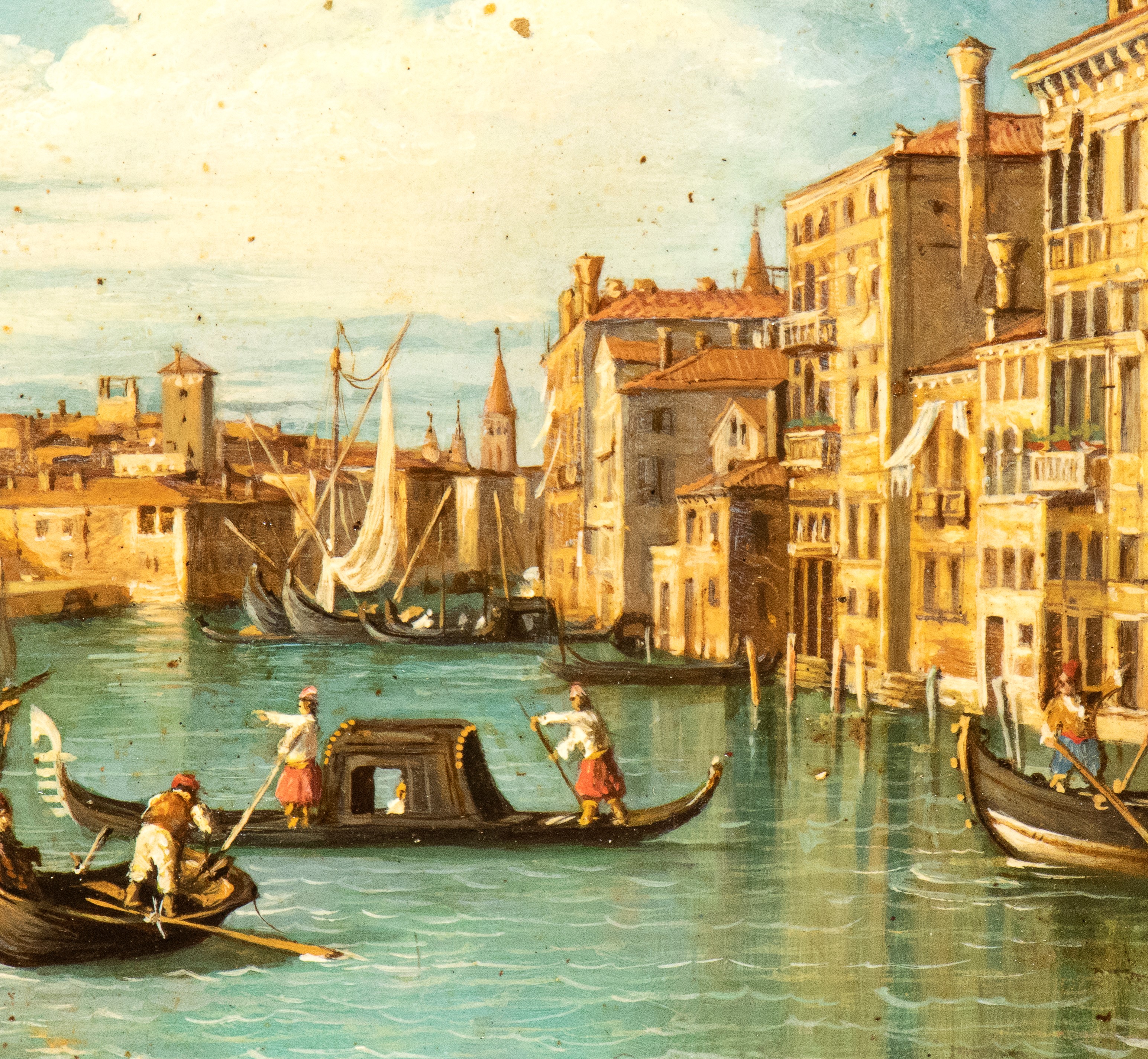 L'entrata del Canal Grande con Santa Maria della Salute, olio su rame