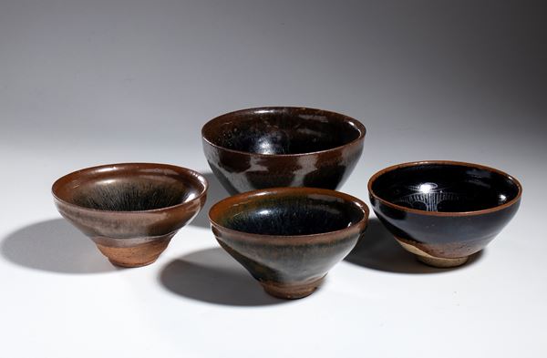 Group of four tea bowls, China