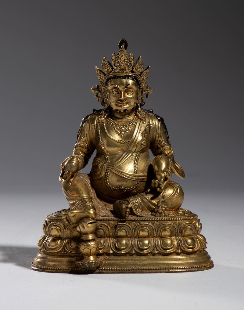 Figura di Jambhala, bronzo, 10 cm x 9 cm, XX secolo