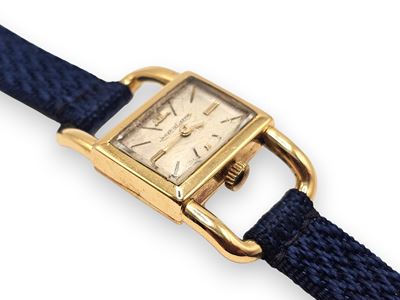 Jaeger-LeCoultre, Orologio da polso in oro 18k con quadrante argenté e movimento meccanico a cari...