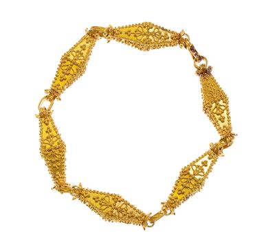 Bracciale in oro 18k, lavorazione a filigrana, Sardegna