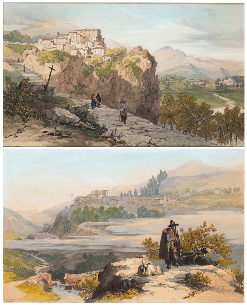 Edward Lear - Rocca Giovanne, litografia