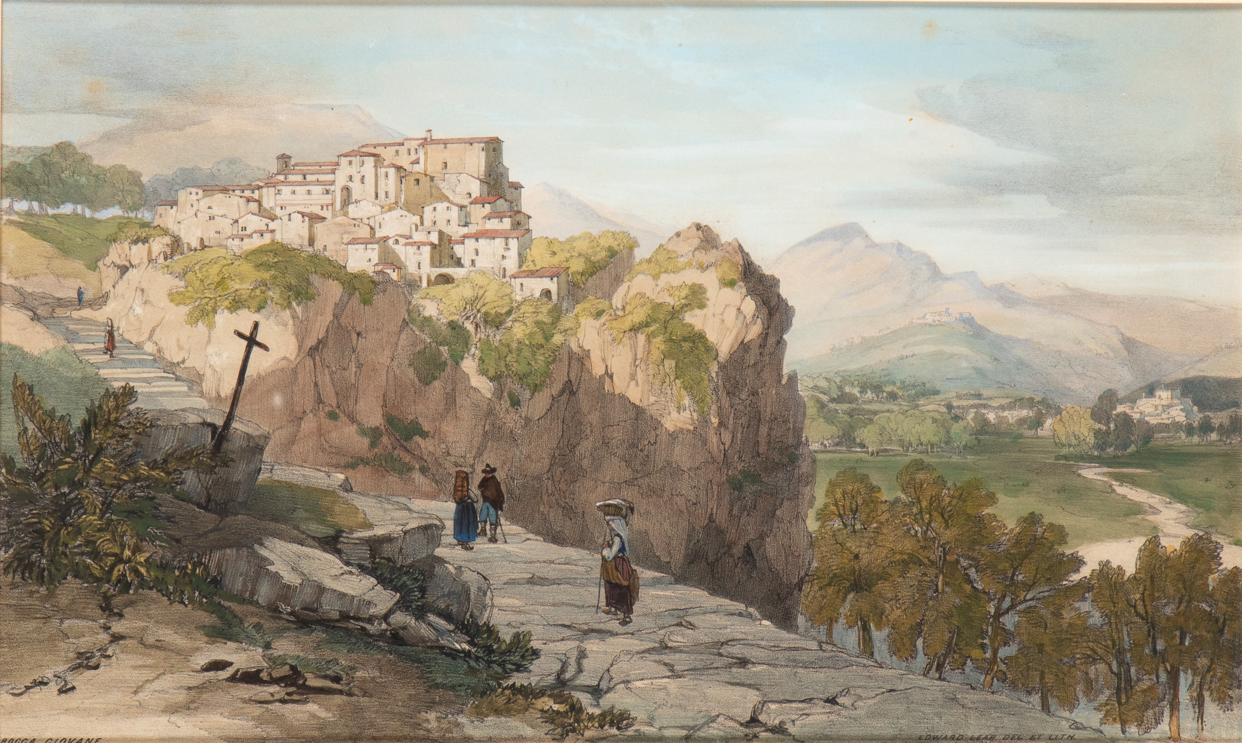 Edward Lear - Rocca Giovanne, litografia
