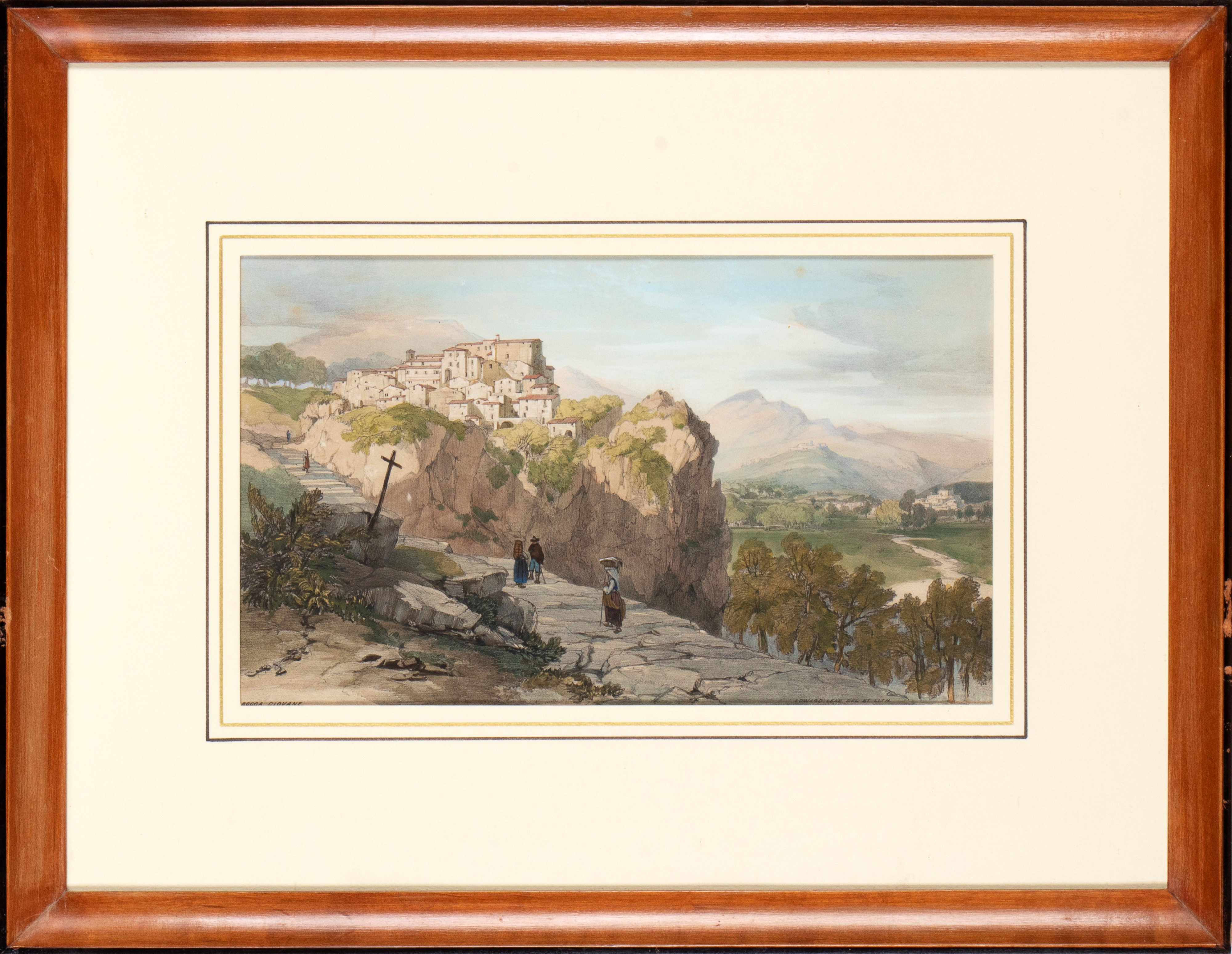 Edward Lear - Rocca Giovanne, litografia