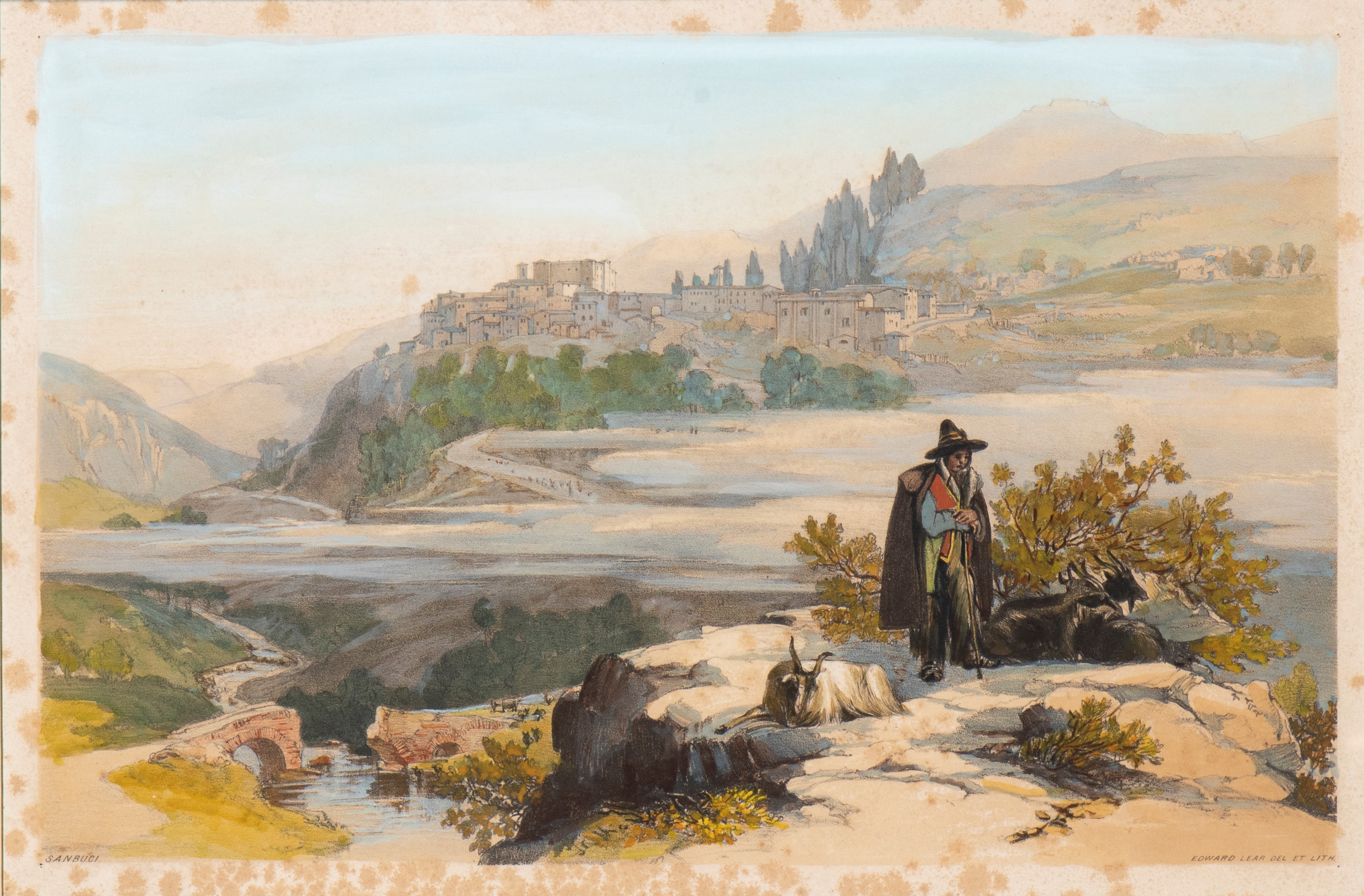 Edward Lear - Rocca Giovanne, litografia