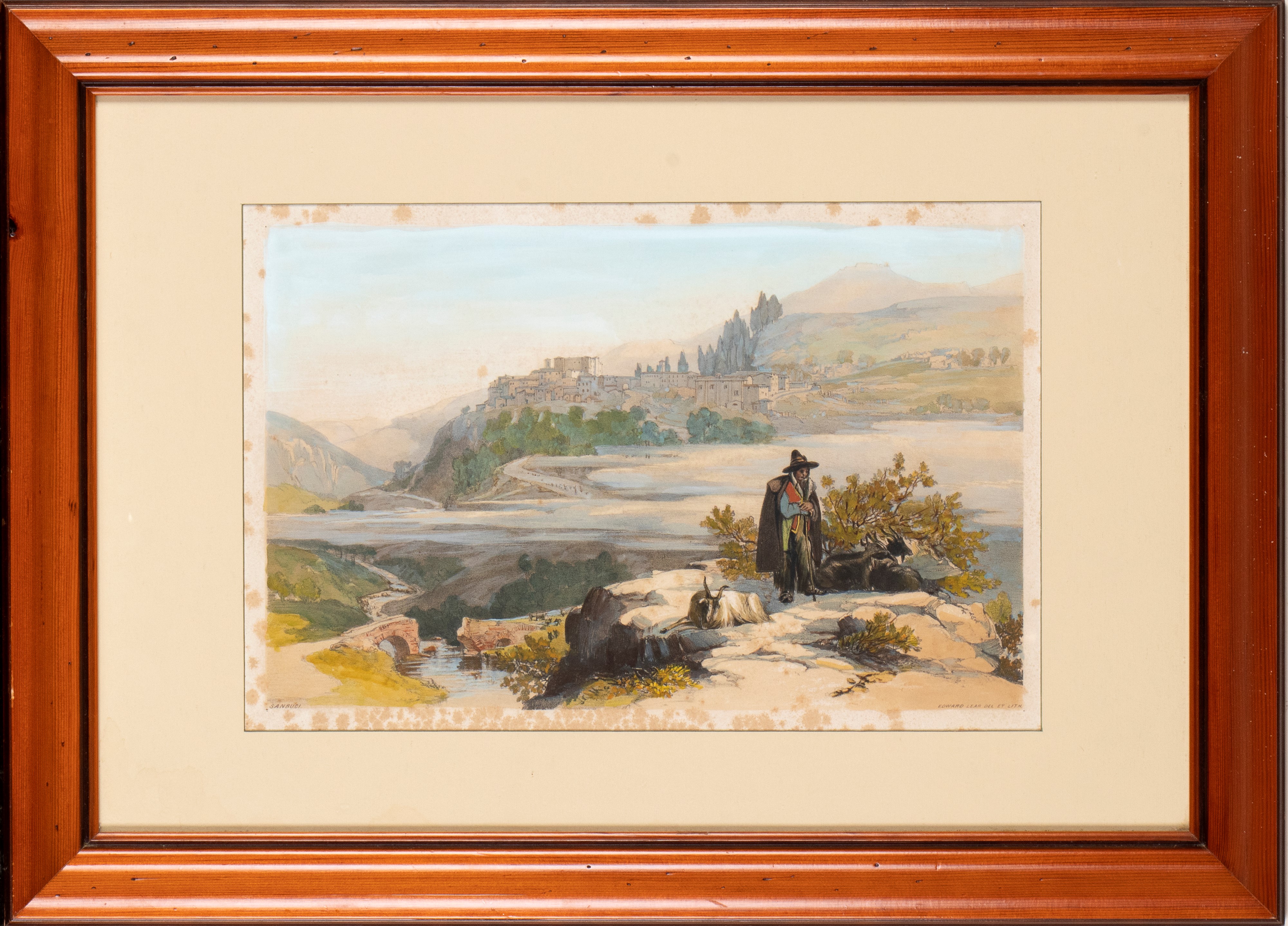 Edward Lear - Rocca Giovanne, litografia