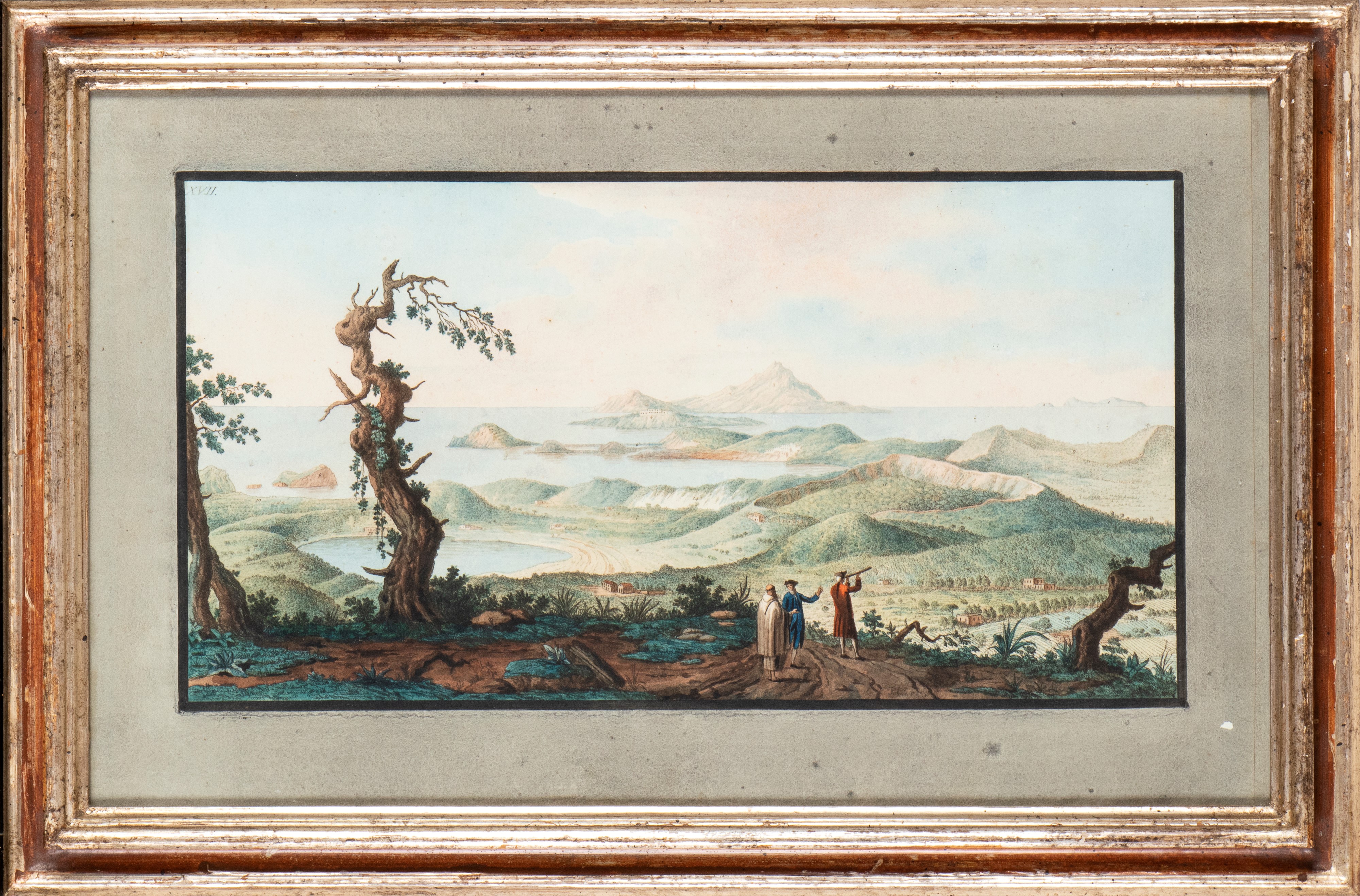 Pietro Fabris - Veduta a volo d’uccello del convento dei Camaldoli e Veduta del Golfo di Pozzuoli...
