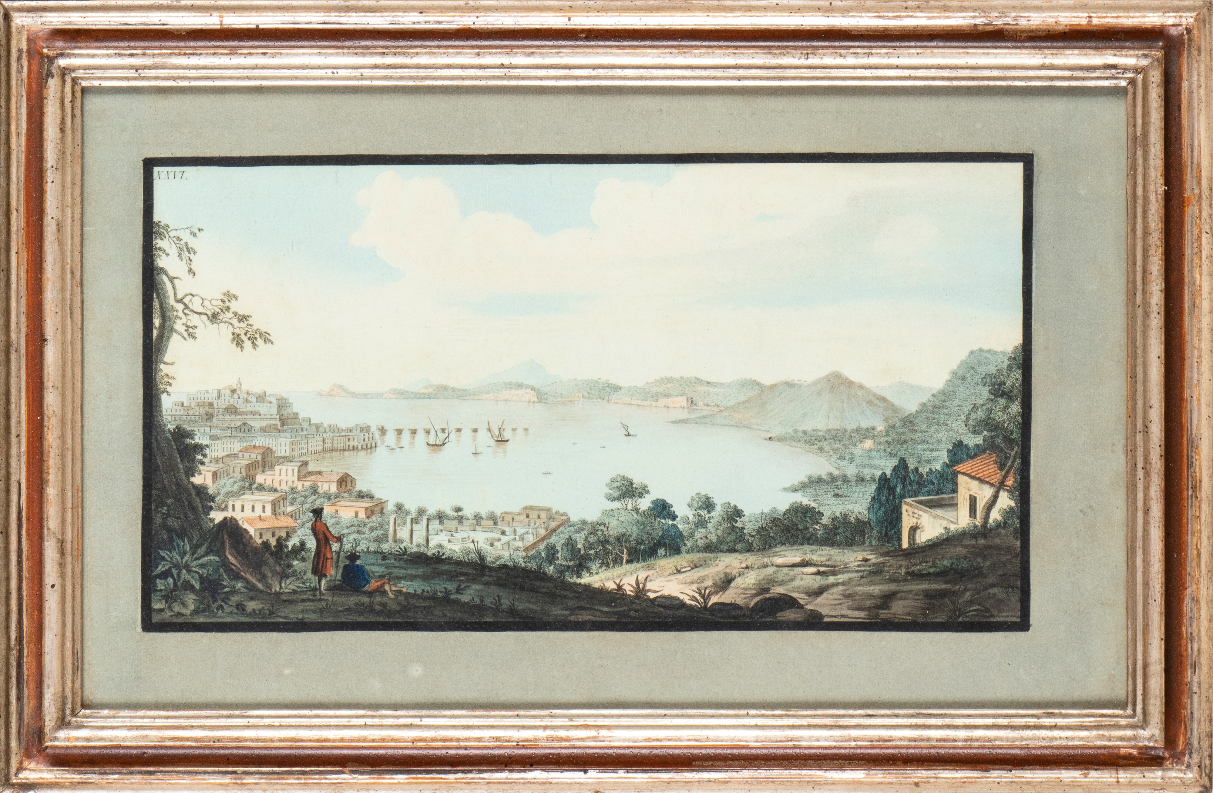 Pietro Fabris - Veduta a volo d’uccello del convento dei Camaldoli e Veduta del Golfo di Pozzuoli...