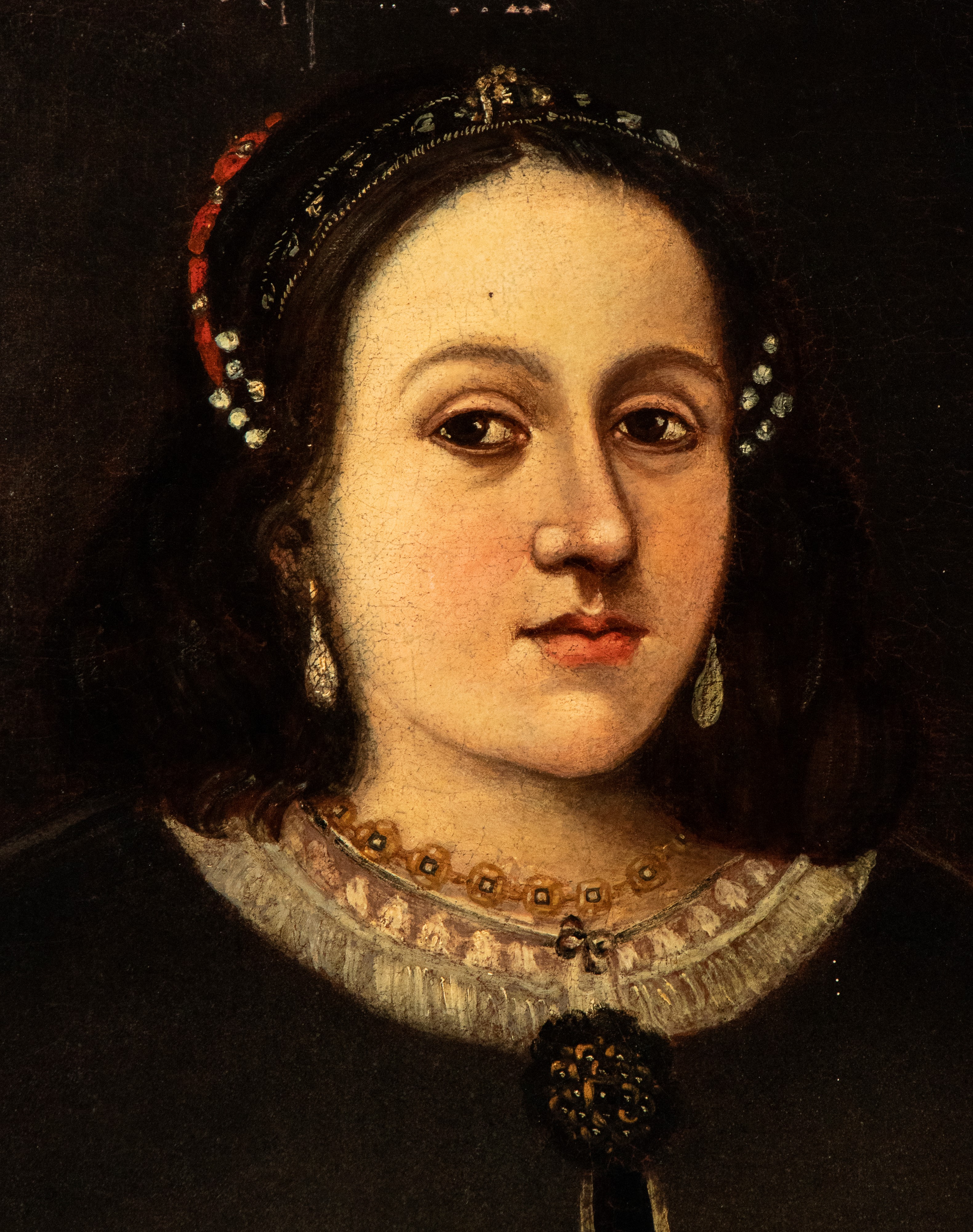 Artista Spagnolo, XVII Secolo - Nobildonna con spada, olio su tela