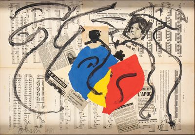Senza titolo, collage e tecnica mista